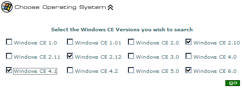 Selecting Windows CE Versions